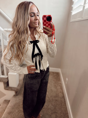 Chrochet tie cardigan
