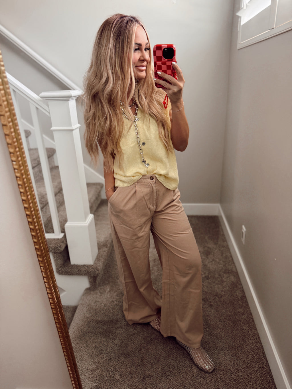 Yellow sweater vest