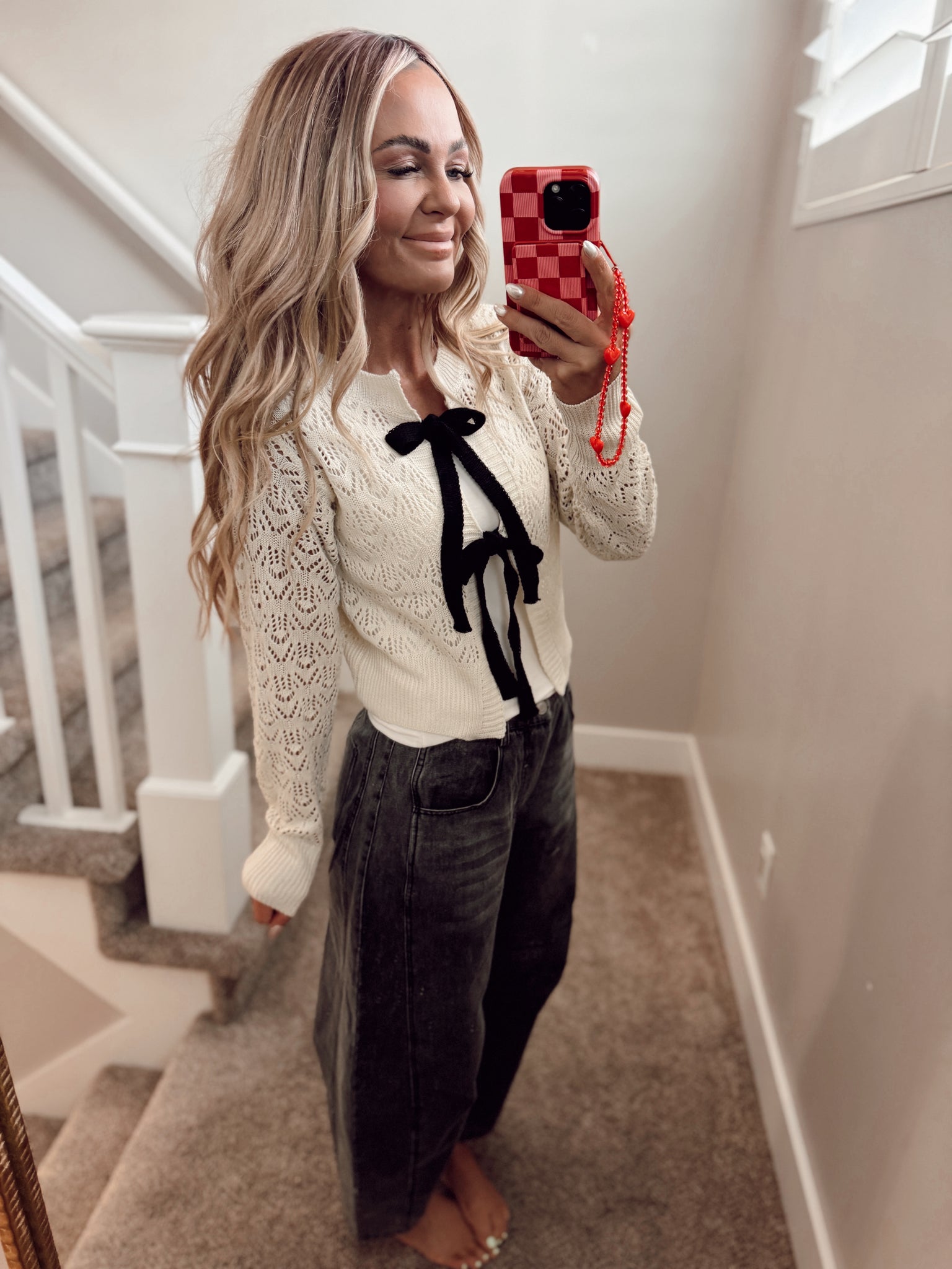 Chrochet tie cardigan