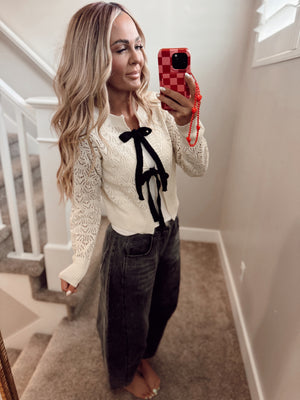 Chrochet tie cardigan