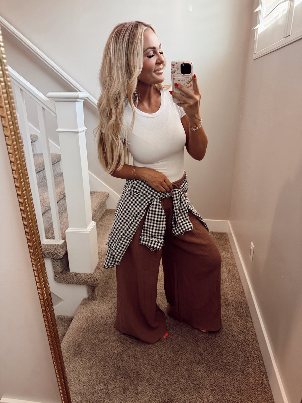 Oversized gingham top