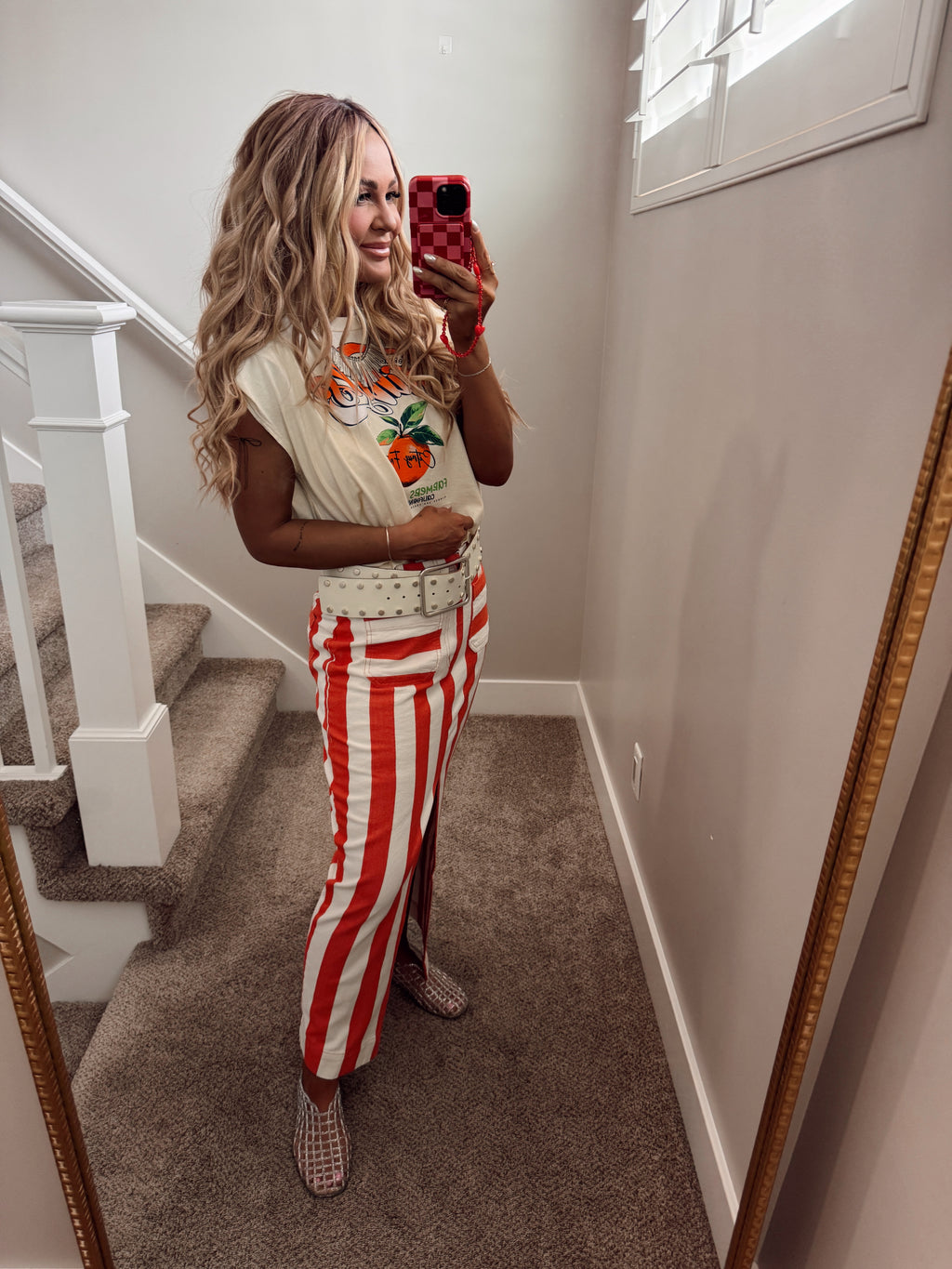 Stripe maxi skirt
